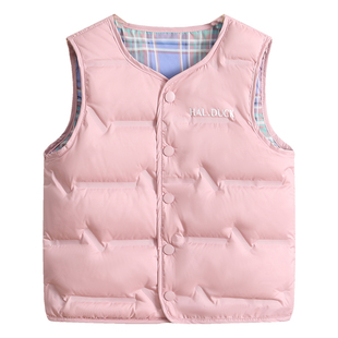 小黄鸭儿童轻薄款羽绒服马甲背心内外穿男女童秋冬季保暖内胆坎肩