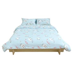 布偶猫乔琪 趣味原创小猫全棉款四件套婴儿蓝床单被套床笠可爱风
