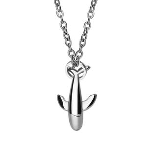 鲸落项链男生新款潮牌百搭高级感流行银色小众钛钢首饰品男士项链