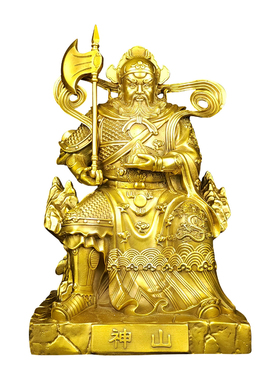 黄铜家居摆件山神爷铜像