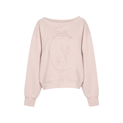 莫代尔空气层压花浮雕宽松卫衣