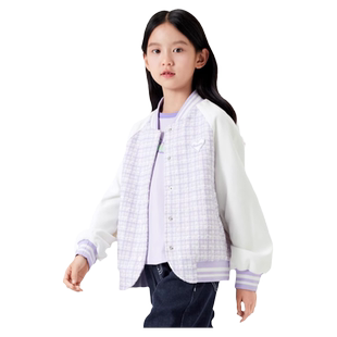 巴拉巴拉儿童棒球服女童小香风外套大童撞色短款上衣秋装新款童装