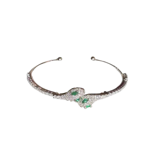 小绿蛇形手镯女高级感手饰品开口手镯子灵蛇手链手串本命年蛇手环