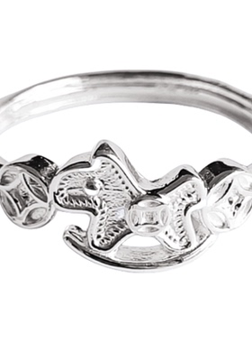 足银999纯银马上有钱戒指女