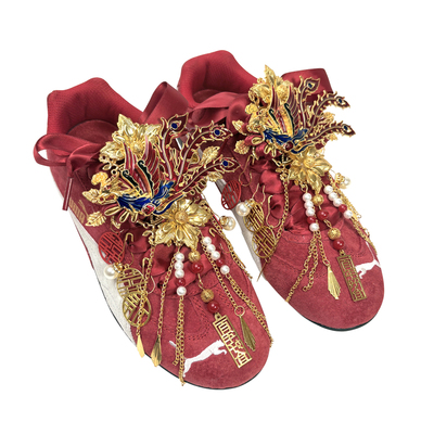 结婚德训鞋改造婚庆配饰鞋花