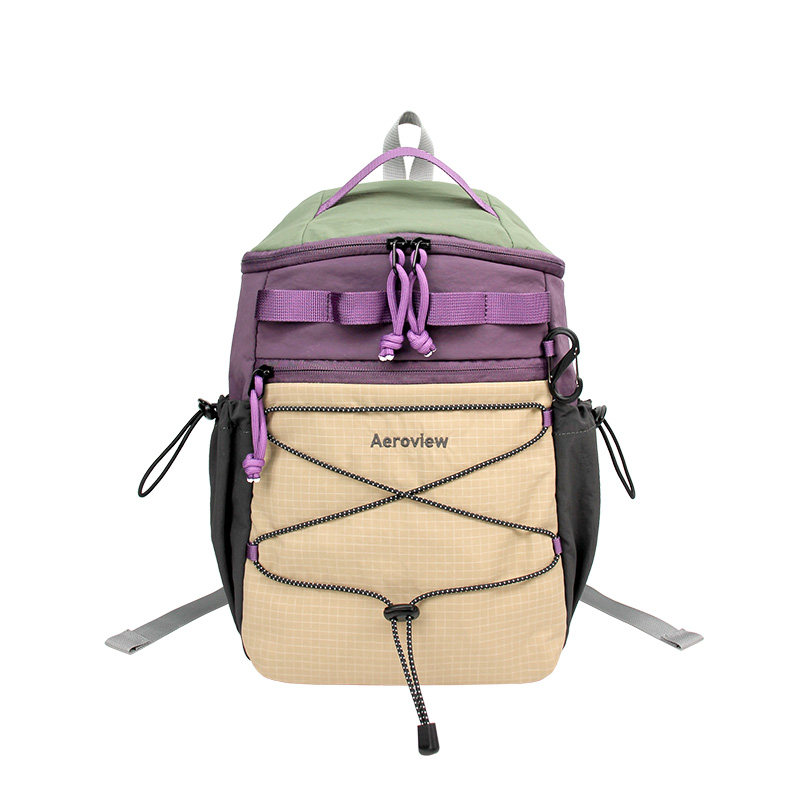 【新品】花间公主原创风见系列撞色双肩包轻户外徒步背包休闲旅游