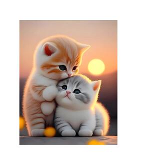 治愈系可爱萌宠猫咪自粘贴画儿童房墙上卧室门窗车身装饰卡通贴纸