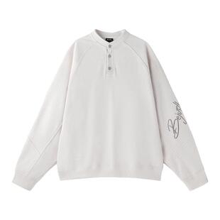 BJHG不计后果 亨利领内搭卫衣男冬季潮牌长袖t恤宽松polo打底衫女