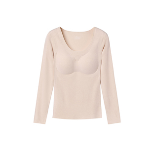 哈夫 猫猫绒系列 双面磨毛蓬松软糯一件轻松过冬免穿文胸保暖上衣