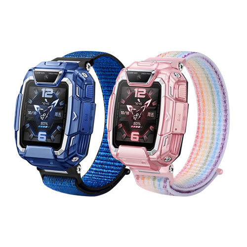 适用于华为儿童手表5Pro表带编织尼龙魔术贴腕带HUAWEI智能儿童电话手表5pro透气运动替换表链专用保护壳配件
