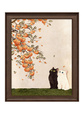 电表箱装饰画2026新款法式中古风挂画猫咪餐厅电闸盒配电箱高级感