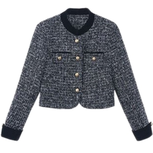 女士短款小香风外套2026新款春秋季小个子名媛气质高级感毛呢上衣