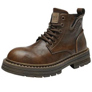 马克华菲马丁靴男款皮鞋男鞋工装靴复古鞋子皮靴男士靴子切尔西靴