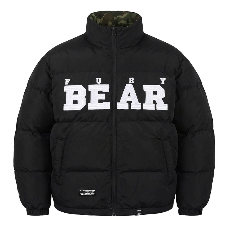 FURYBEAR加厚双面穿迷彩羽绒服
