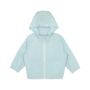 大耳象女童撞色拉链连帽防晒衣2026春季新款宝儿UPF50+长袖外套