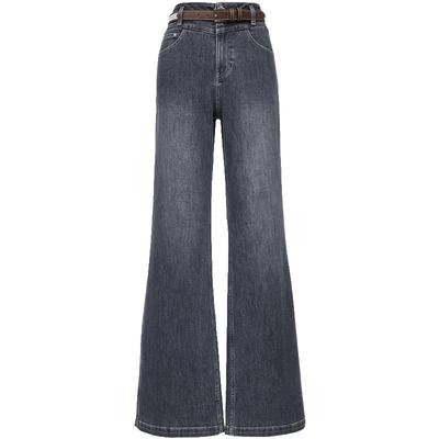 ONLY高腰V字腰头喇叭牛仔裤