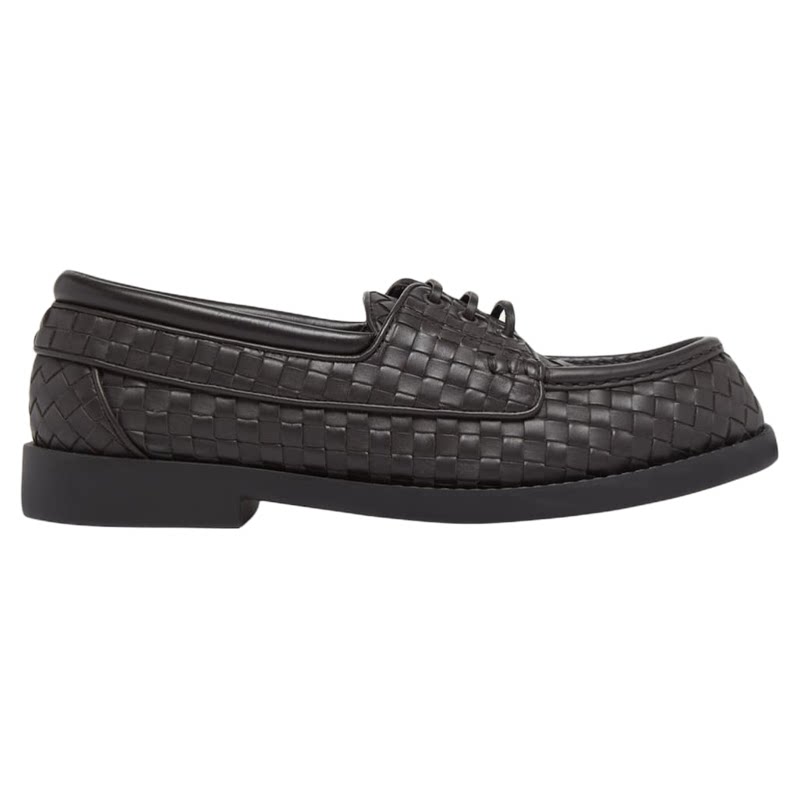 BOTTEGA VENETA 男士Pier真皮编织 BV乐福鞋船鞋26秋冬意大利代购