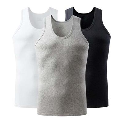 狼语男士透气纯棉简约汗衫居家