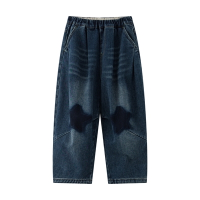 漫画家【星星牛仔裤】儿童牛仔裤25冬季男女童弹力暖绒耐磨牛仔裤