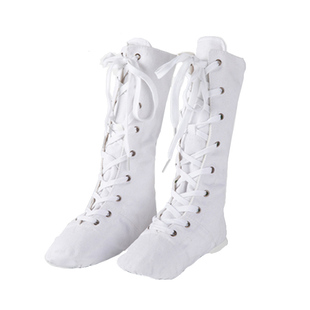 蒙古舞蹈靴子 高帮高筒帆布爵士靴 藏族舞蹈马靴软底民族舞鞋马靴