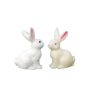 小白兔子摆件生肖野兔动物微景观造景车载桌面装饰品鱼缸盆景假山