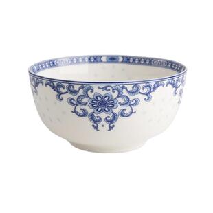 逐鹿陶瓷餐具碗碟套装家用碗盘组合微波炉碗大面碗创意玲珑花汤碗