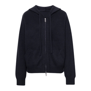 孟子义代言诗凡黎双拉链连帽针织衫2025秋冬新款韩系慵懒毛衣外套