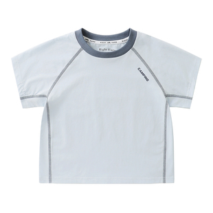 右欧儿童夏季无骨短袖T恤男童宝宝2026新款圆领夏装抑菌凉感上衣