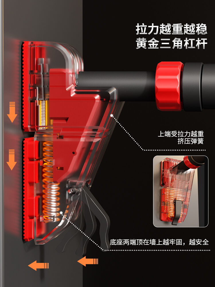 门上单杠家用室内健身器材儿童运动家庭免打孔吊环引体向上器升级