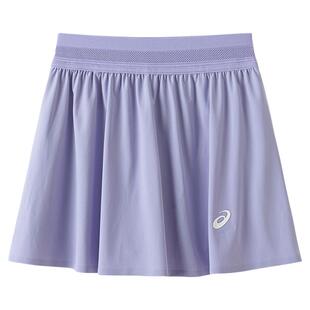 ASICS/亚瑟士儿童网球裙女童运动裙裤速干夏防走光短裙白色半身裙