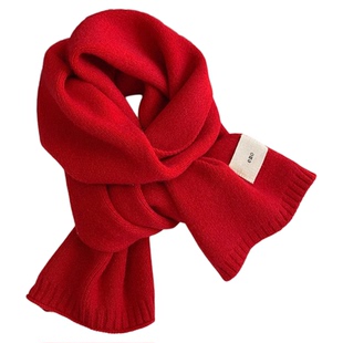 绿色围巾女士冬季高级感2026新款今年流行爆款韩版护颈保暖小围脖