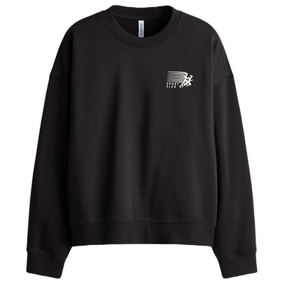 HM女装卫衣冬季圆领印花美式加绒图案内搭套衫1314276