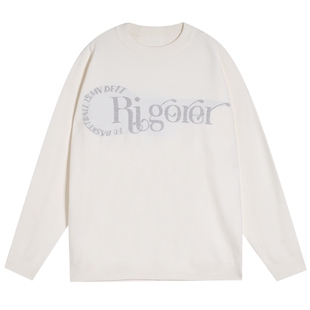 准者长袖毛衣男子春秋新款潮流休闲复古宽松圆领套头情侣针织衫