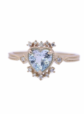 戒指925纯银托帕石纯美女