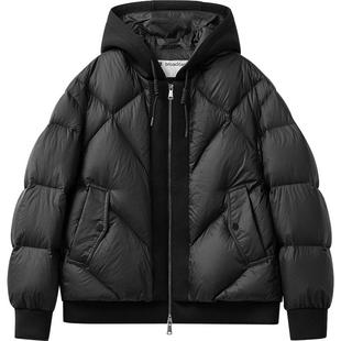 播冬季90白鸭绒绗缝短款连帽羽绒服女宽松面包服DDR4RD5118