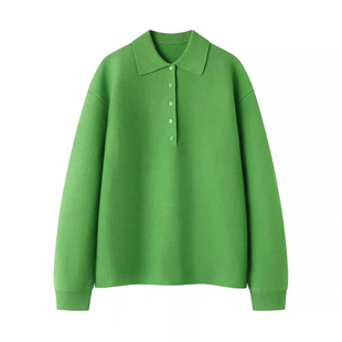 宽松毛衣慵懒高级感女款2025新款秋冬翻领套头加厚复古针织杉上衣