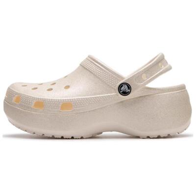 Crocs/卡骆驰 Classicclog经典闪耀云朵洞洞鞋女款白色207241-0WV
