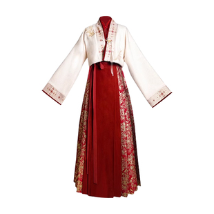 拟梦年年 织金旋裙红色汉服敬酒订婚服过年新年战袍秋冬国风原创