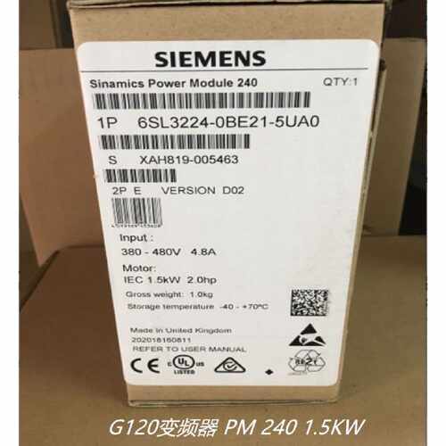 议价6SL3224-0BE21-5UA0西门子G120变频器功率模块 PM 240 1.5KW