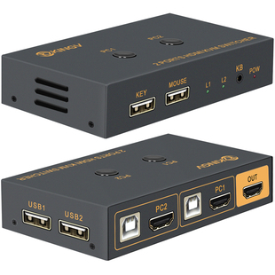 王视 kvm切换器HDMI二三四六八九十六进一出4K高清2/3/5/6/8/9/16进1出共享键盘鼠标显示器U盘打印机USB设备