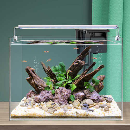 鱼缸装饰假山懒人造景石头杜鹃根莫斯树森林水草植物仿真沉木骨架