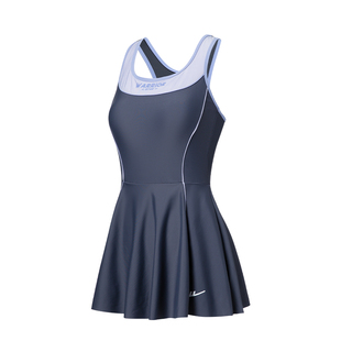 回力游泳衣女高级感泡温泉度假小个子连体保守遮肉游泳馆专用泳装