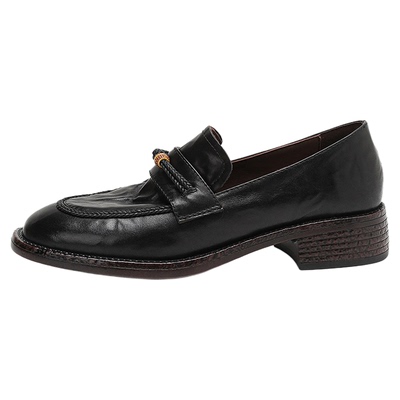 玖熙法式复古圆头厚底乐福鞋