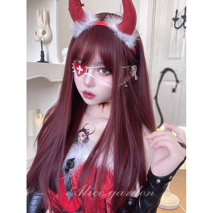 假发女长发网红jk日系姬发自然齐刘海日常修脸长直发Lolita公主切