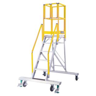 日本长谷川梯子平台梯移动折叠平台安全带扶手高承重欧标认证DA