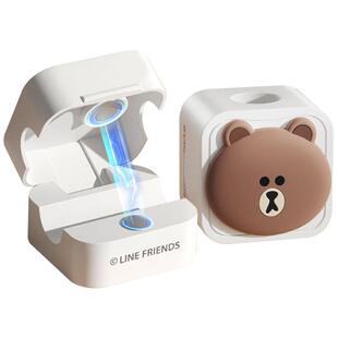 LINE FRIENDS布朗熊桌面理线器磁吸数据线收纳充电线固定器可爱苹果充电器手机线卡扣整理神器固线器集线器女