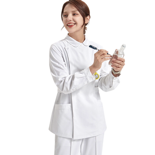 南欧鱼防静电护士服分体套装小褂女短袖医护人员工作服药店服长袖