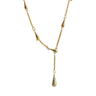 《瑞秋》复古优雅法式金色水滴沙漏吊坠精致高级感项链锁骨毛衣链