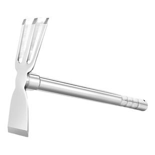不锈钢园艺工具家用农用种花种菜锄头铁耙加厚多功能户外铁镐农具
