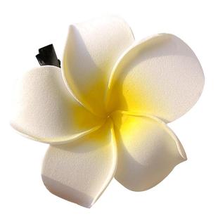 鸡蛋花发夹头饰2025新款发卡花朵耳边抓夹海边发饰边夹女侧边夹子